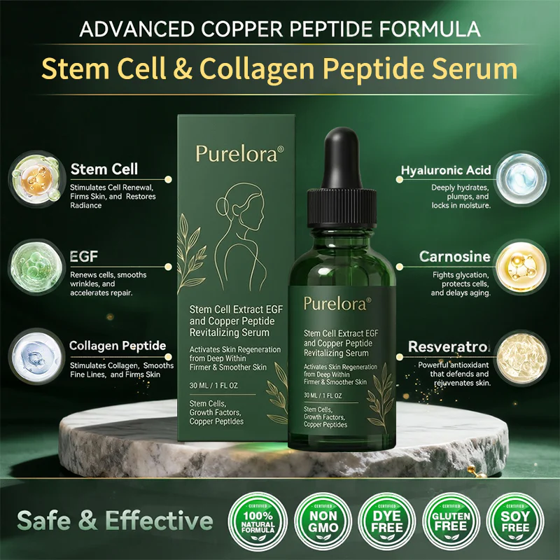 💖Change from the inside out | Purelora® Stem Cell–Derived EGF & Copper Peptide Activating Serum  (Deeply activates skin renewal from within for firmer, smoother-looking skin) - Image 11