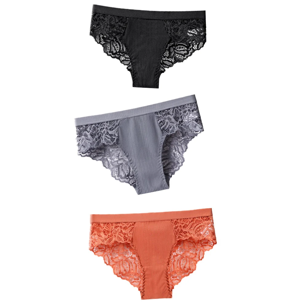 3 Pcs Cotton Panties Sexy Panty Briefs Lace Panties Women Underwear Lingerie Panties for Female Ladies Floral Pantys Underpants - Image 4