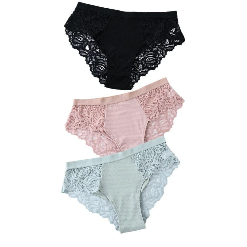 3 Pcs Cotton Panties Sexy Panty Briefs Lace Panties Women Underwear Lingerie Panties for Female Ladies Floral Pantys Underpants - Image 8