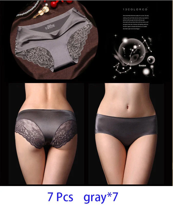 7Pcs Women's Pants exy Panties 2022 Women's Iace lingerie Solid Color Seamless briefs Mid-Rise Briefs Woman cotton underwear - Image 4
