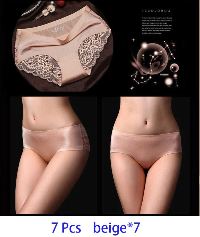 7Pcs Women's Pants exy Panties 2022 Women's Iace lingerie Solid Color Seamless briefs Mid-Rise Briefs Woman cotton underwear - Image 8