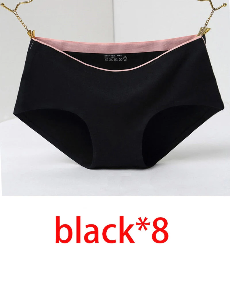 8Pcs Briefs for Women fashion sexy woman panties Solid seamless underpants  cpanties for women cotton underwear girl knickers - Image 6