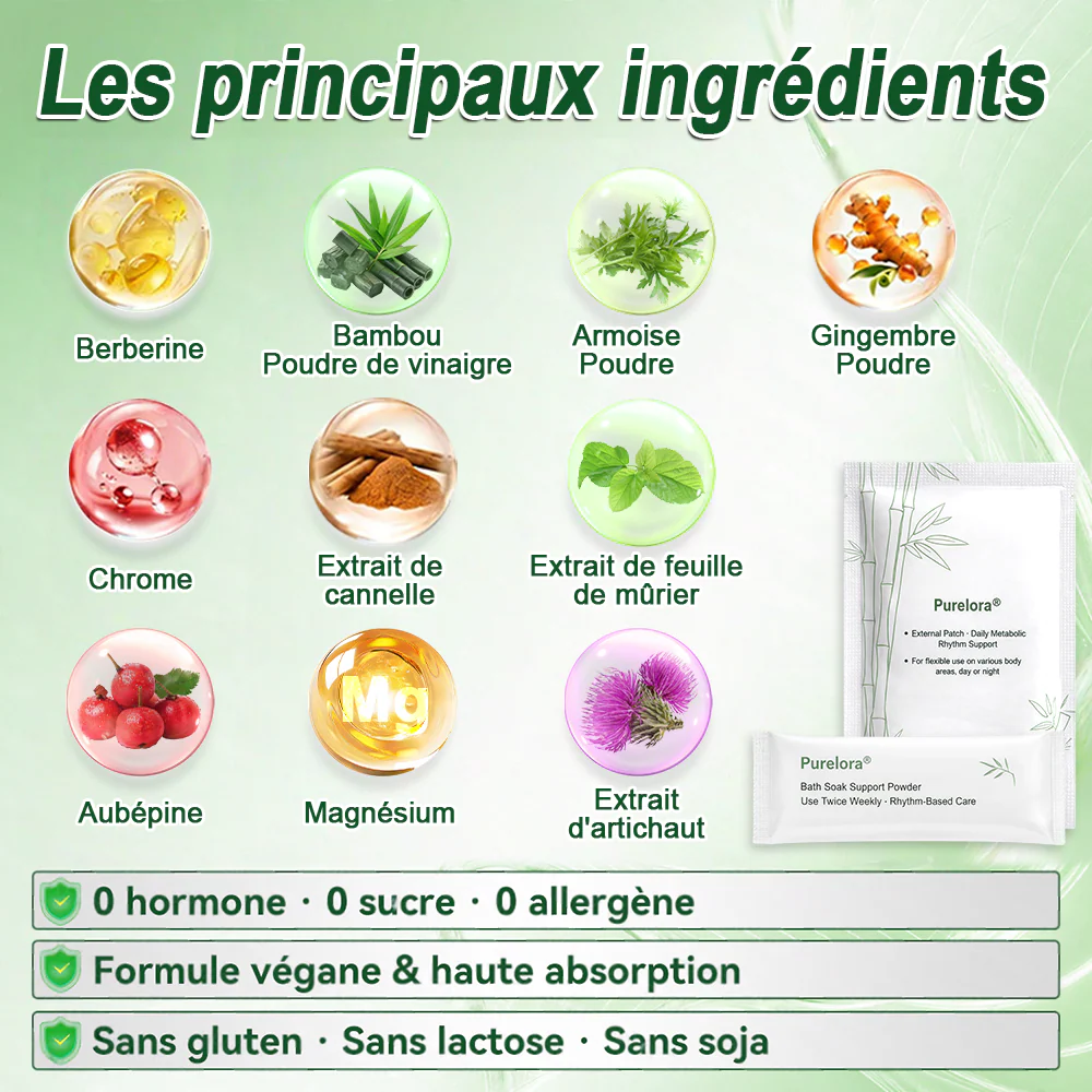 Purelora® Berberine × Chromium Complete Metabolic Rhythm Kit (🌀 Patch externe quotidien + Poudre de soutien métabolique hebdomadaire) ✅ Pour l’équilibre métabolique, le soutien de la glycémie, la circulation et la santé métabolique globale - Image 11