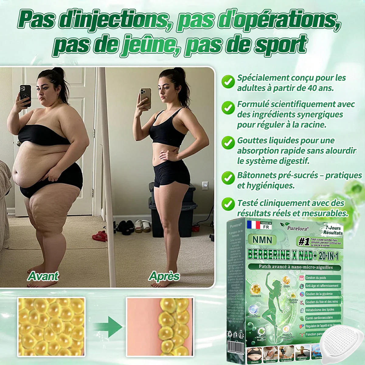 💖Pharmacie en ligne française🇫🇷 p𝒖𝒓𝒆𝒍𝒐𝒓𝒂® NAD × 𝑬𝑮𝑪𝑮 20-𝒆𝒏-𝟏 𝐏𝐚𝙩𝙘𝙝 𝙈𝙞𝙘𝙧𝙤𝙣é𝙚𝒅𝒍𝒆 𝑨𝒗𝒂𝐧𝐜é 𝙉𝙖𝒏𝒐 (𝐔𝐧𝐞 𝐬𝐞𝐮𝐥𝐞 𝐟𝐨𝐢𝐬 𝐩𝐚𝐫 𝐣𝐨𝐮𝐫, 𝐜𝐡𝐚𝐧𝐠𝐞𝐦𝐞𝐧𝐭𝐬 𝐯𝐢𝐬𝐢𝐛𝐥𝐞𝐬 𝐞𝐧 𝟕 𝐣𝐨𝐮𝐫𝐬) ✅𝐏𝐨𝐮𝐫 𝐥’𝐨𝐛é𝐬𝐢𝐭é, 🅟🅔🅐🅤 🅡🅔🅛â🅒🅗é🅔,𝐝𝐢𝐚𝐛è𝐭𝐞, 𝐚𝐩𝐧é𝐞 𝐝𝐮 𝐬𝐨𝐦𝐦𝐞𝐢𝐥, 𝐩𝐫𝐨𝐛𝐥è𝐦𝐞𝐬 𝐚𝐫𝐭𝐢𝐜𝐮𝐥𝐚𝐢𝐫𝐞𝐬, 𝐞𝐭 𝐛𝐢𝐞𝐧 𝐩𝐥𝐮𝐬 - Image 3