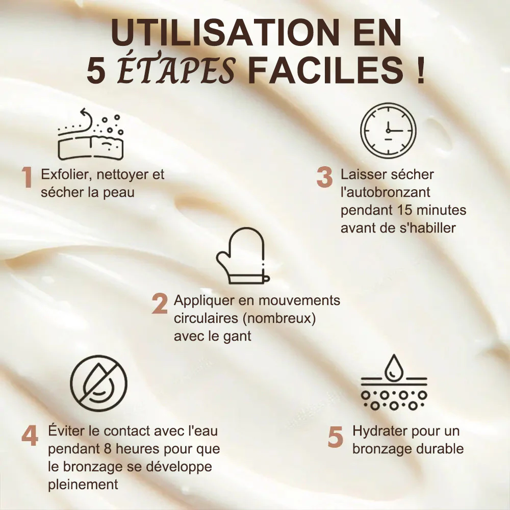 🇫🇷Purelora® Natural Olive Bronze Self Tanner Lotion Corps – Éclat progressif sans soleil, application uniforme, sans sous-ton orangé, hydratation intense, végan et cruelty-free - Image 8