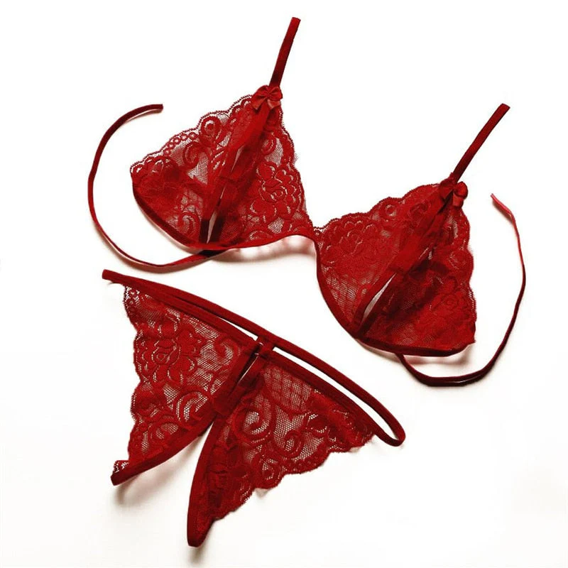 Sexy Lingerie Women Push Up With Lace Straps Transparent Bra Panties Embroidered See Through Comfortable Lingerie Sets Bras - Image 7
