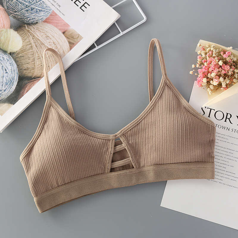 Women Cotton Bra Underwear Seamless Tube Top Brassiere Front Hollow Out Lingerie Wire Free Intimates - Image 4
