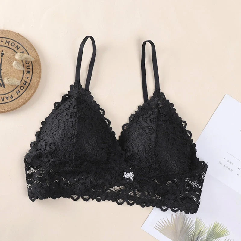 Women Lace Bralette Seamless Bras Sexy Beauty Back Tube Tops Girls Underwear Gathered Bras - Image 3
