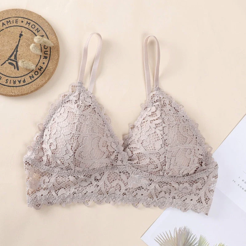 Women Lace Bralette Seamless Bras Sexy Beauty Back Tube Tops Girls Underwear Gathered Bras - Image 4