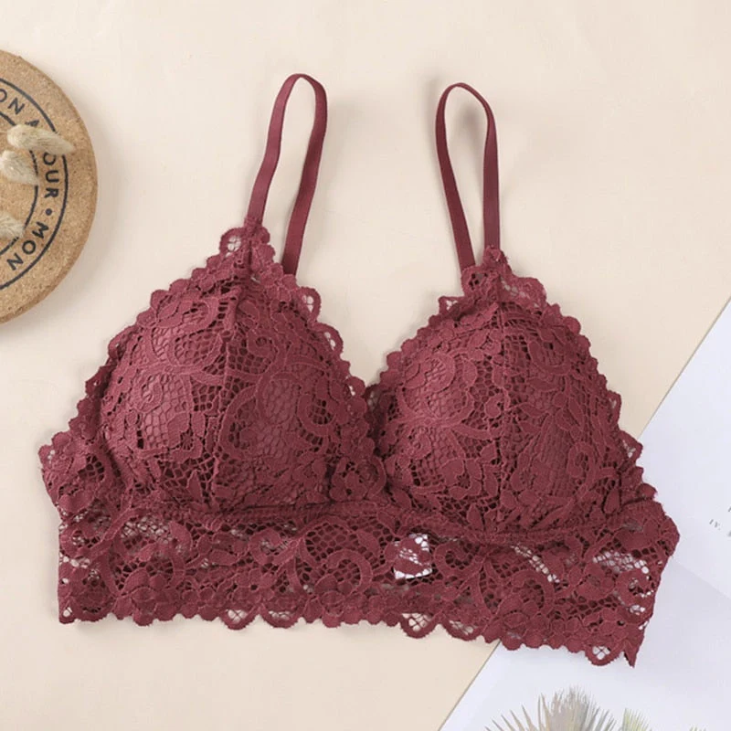 Women Lace Bralette Seamless Bras Sexy Beauty Back Tube Tops Girls Underwear Gathered Bras - Image 5